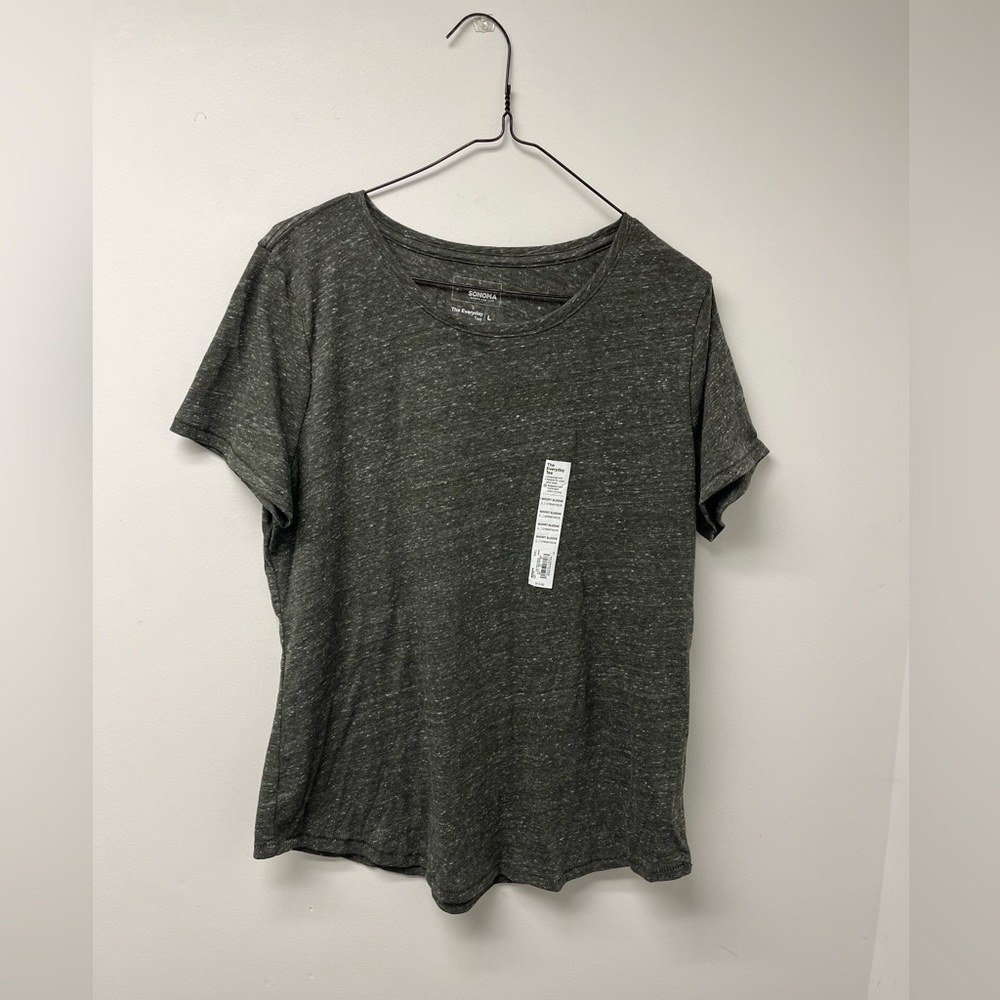Women’s Sonoma Everyday Olive Green Short Sleeve Tee Size Large